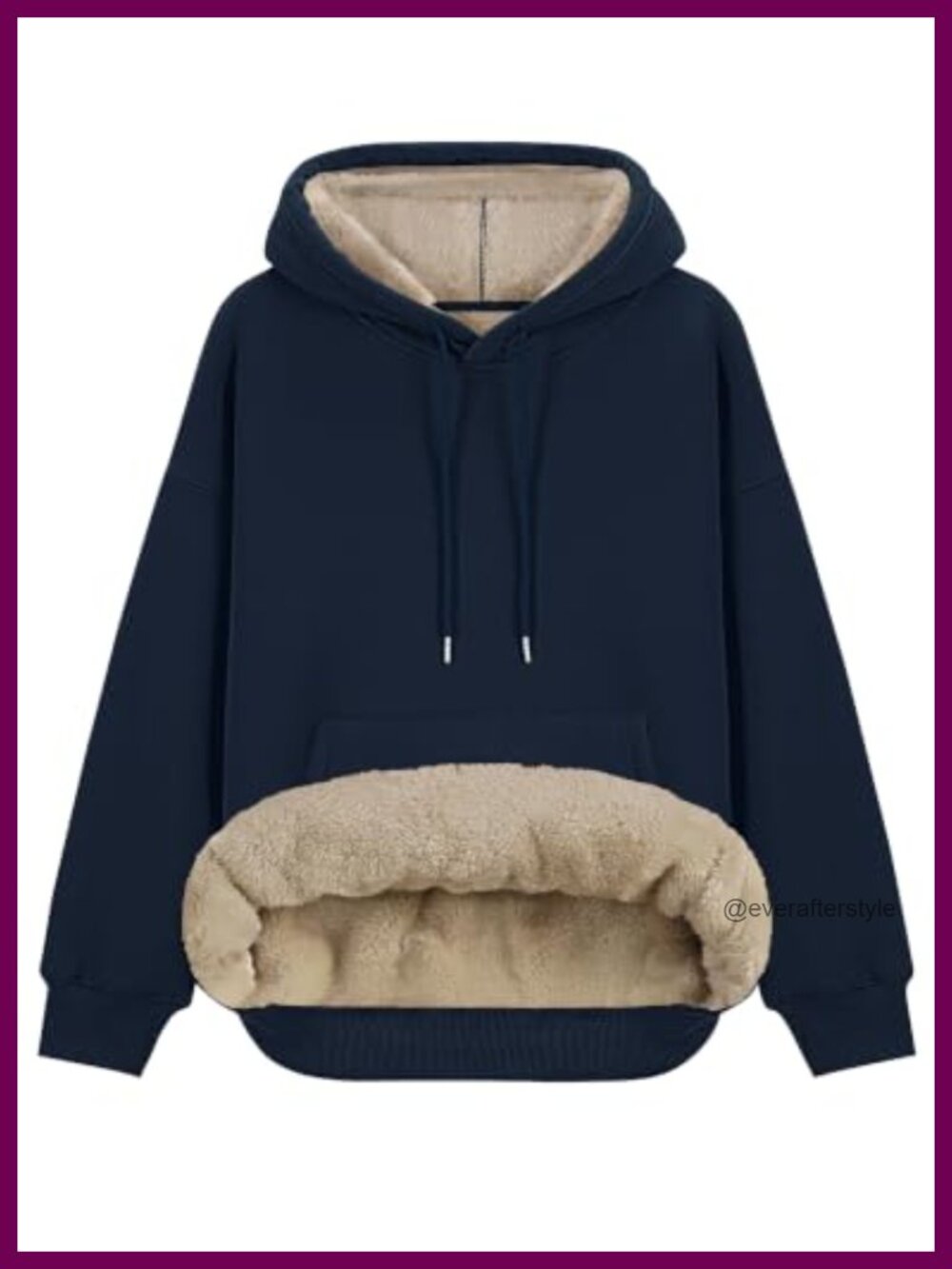 Sherpa Lined Fleece Hoodie Oversized Pullover Warm Winter